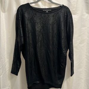White House Black Market Black 3/4 Sleeve Relaxed Tunic